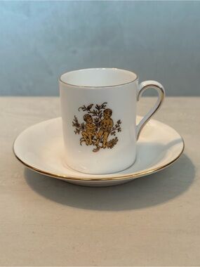 Vintage Tuscan/Royal Tuscan Zodiac Gemini Demitasse Cup & Saucer 2 1/4"T x 2"